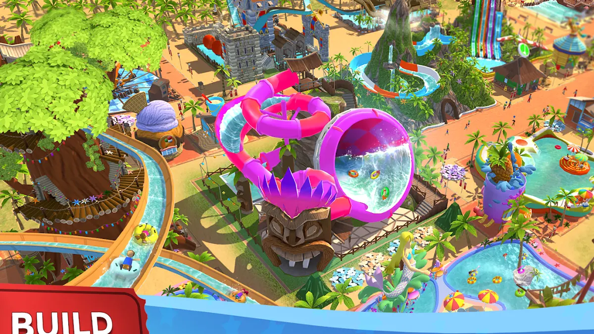 Kolejka górska w grze RollerCoaster Tycoon Touch