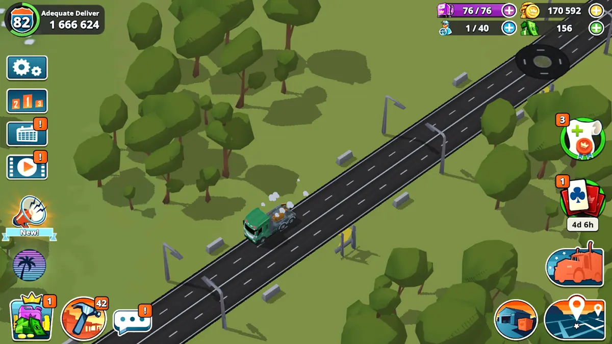 Trasa transportowa w grze Transit King